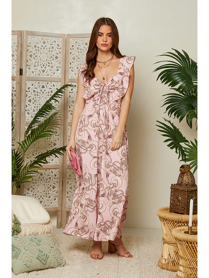 Kleid pink beige