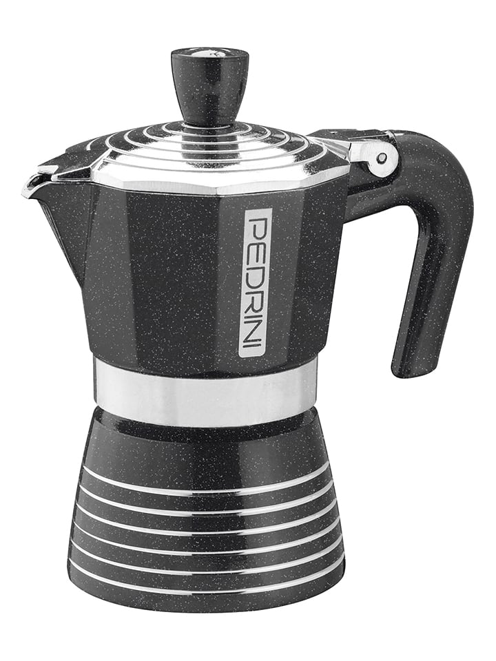Espressokoker "Infinity Rock" zwart/zilverkleurig - 2 koppen