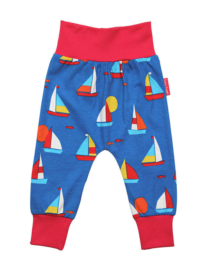 Sweathose in Blau/ Rot