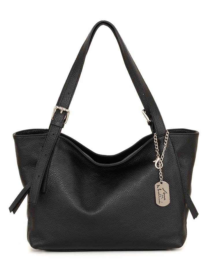 Anna Morellini Leren schoudertas zwart B 32 x H 23 x D 13 cm goedkoop kopen limango