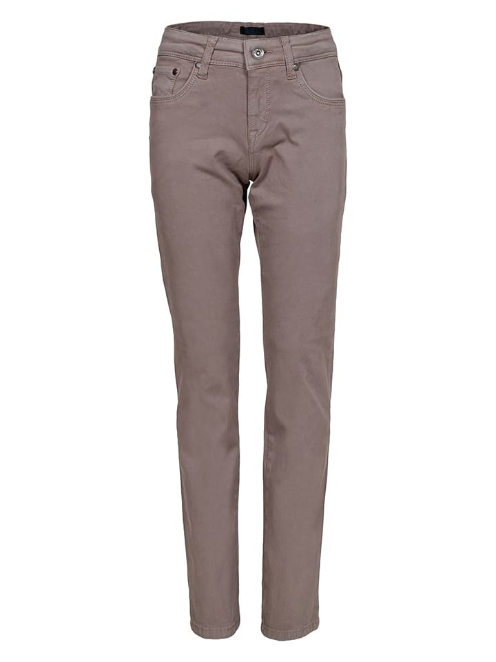 Dżinsy - Slim fit - w kolorze beżowym