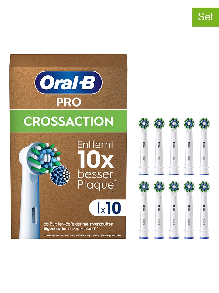 10er-Set: Ersatz-Bürstenköpfe "Pro CrossAction" in Weiß