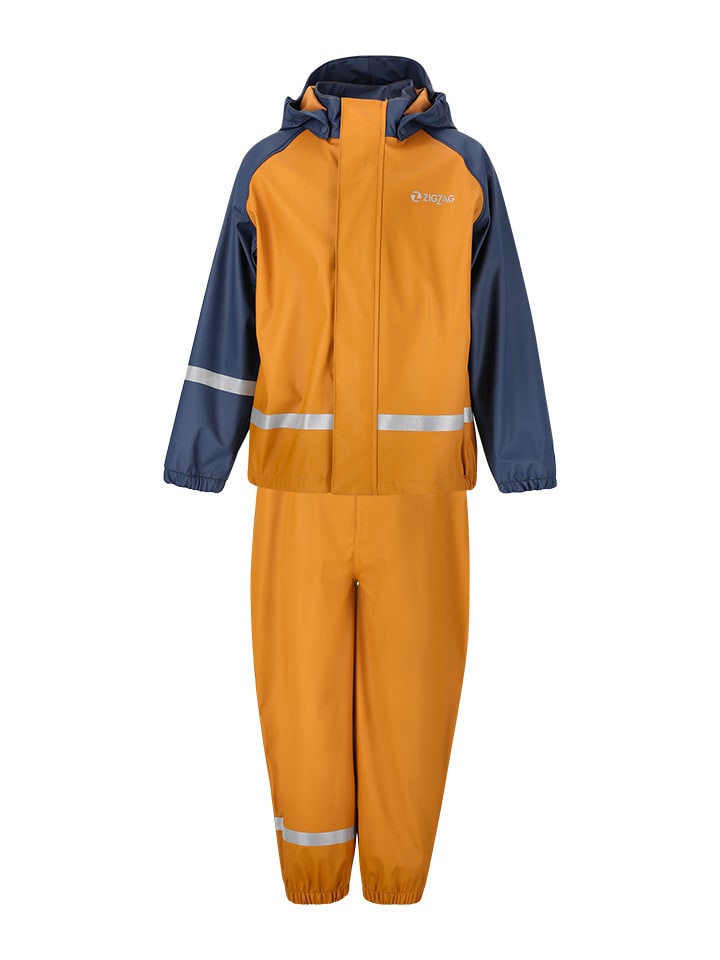 2tlg. Regenoutfit "Gilbo" in Orange/ Dunkelblau