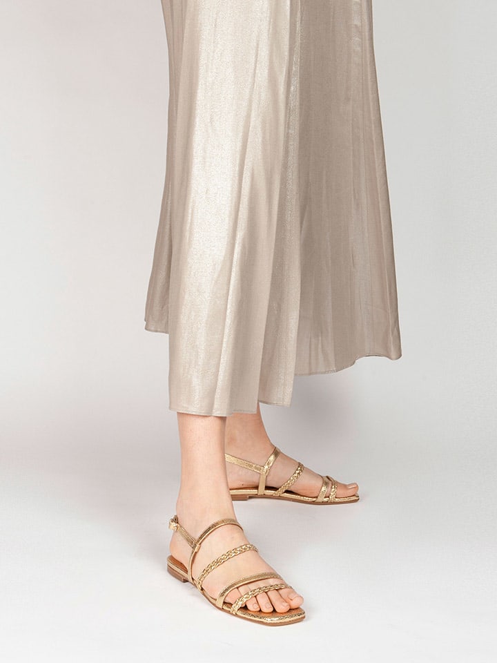 Leder Sandalen Antonia in Gold