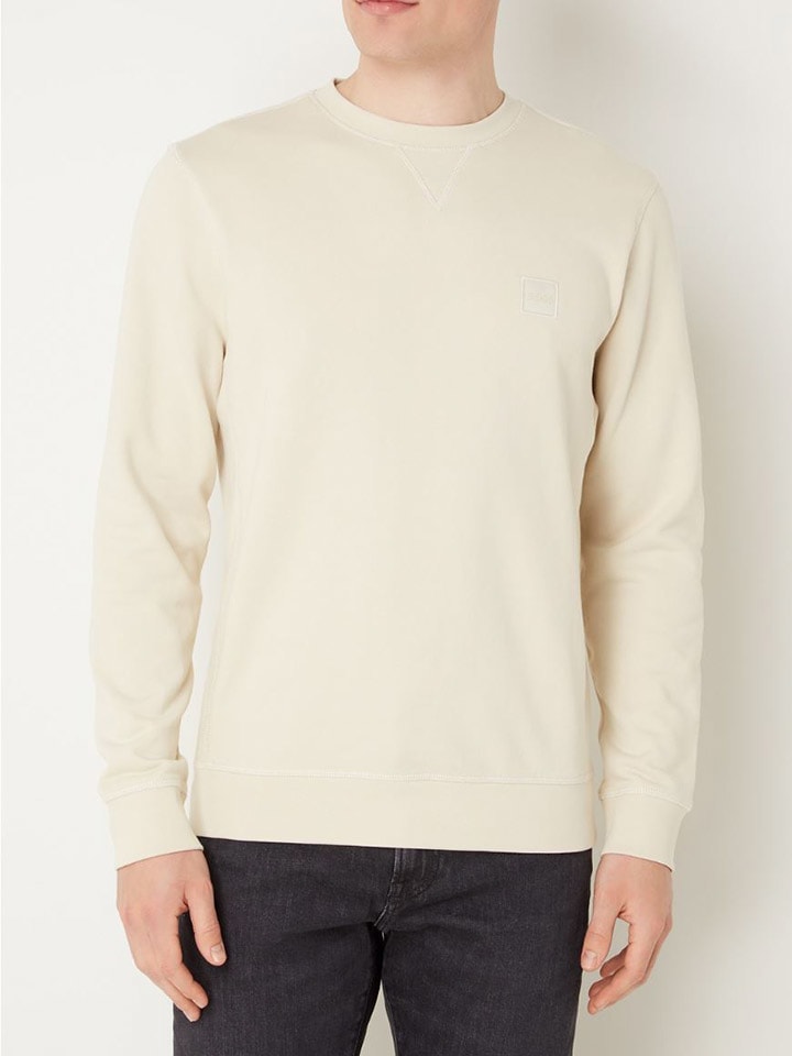 Hugo Boss Sweatshirt in Creme günstig kaufen