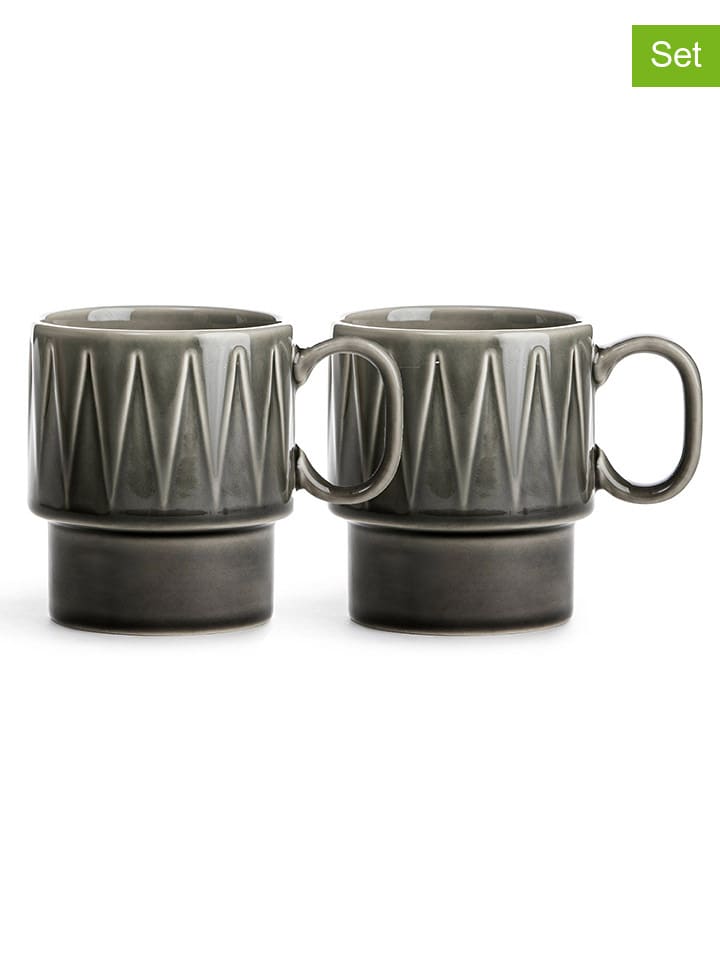 Kubki (2 szt.) w kolorze szarym do kawy - 250 ml
