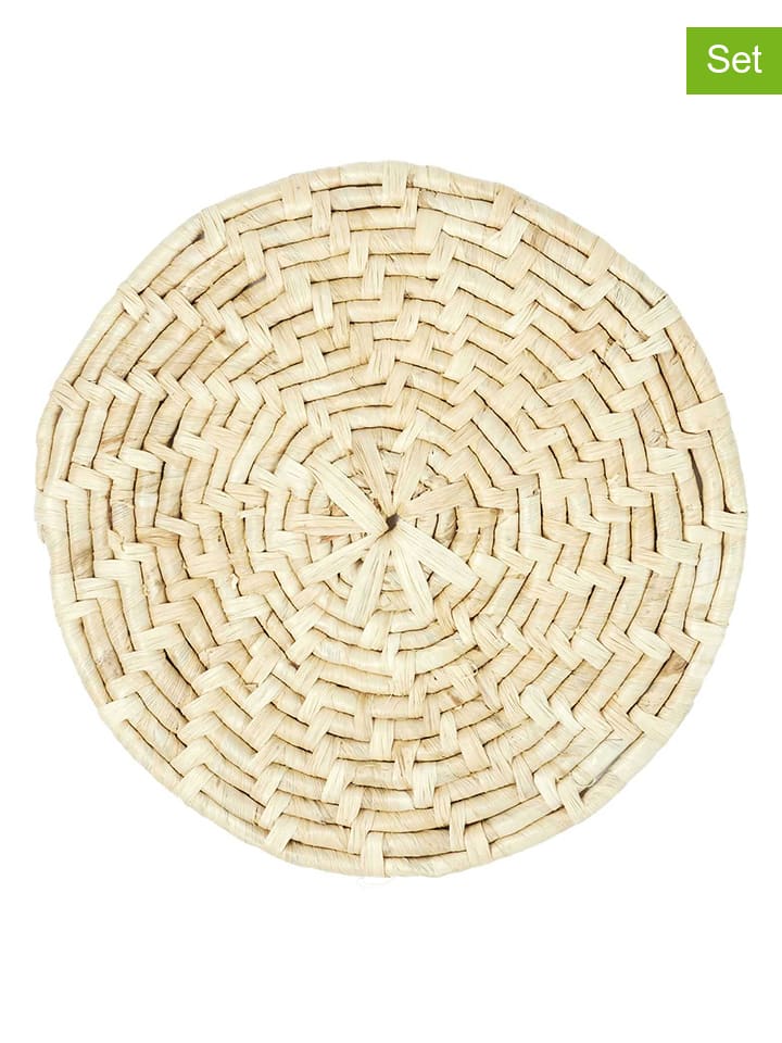 4er-Set: Tischsets in Natur - Ø 34 cm