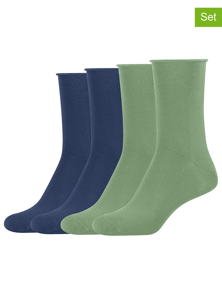 s.Oliver 4er-Set: Socken in Dunkelblau/ Grün günstig kaufen