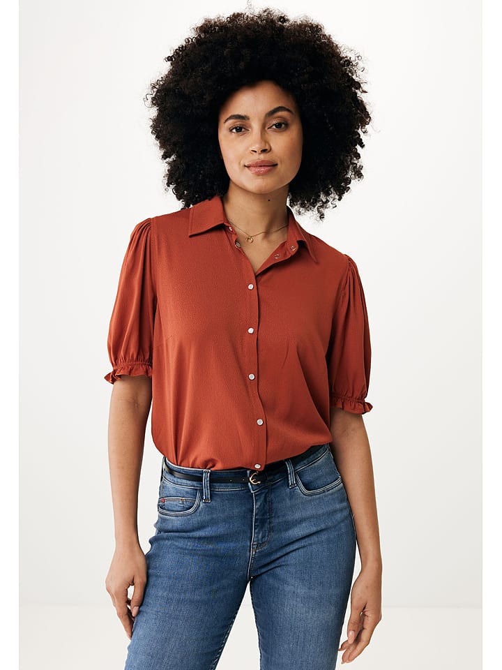 Bluse in Rotbraun