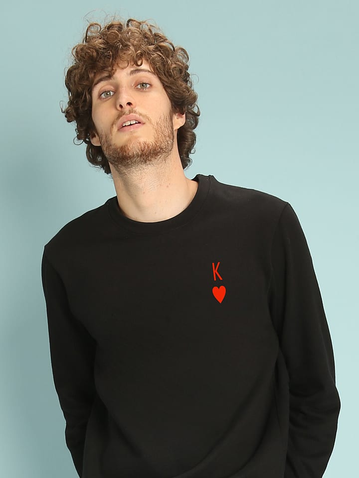 Sweatshirt "King" in Schwarz