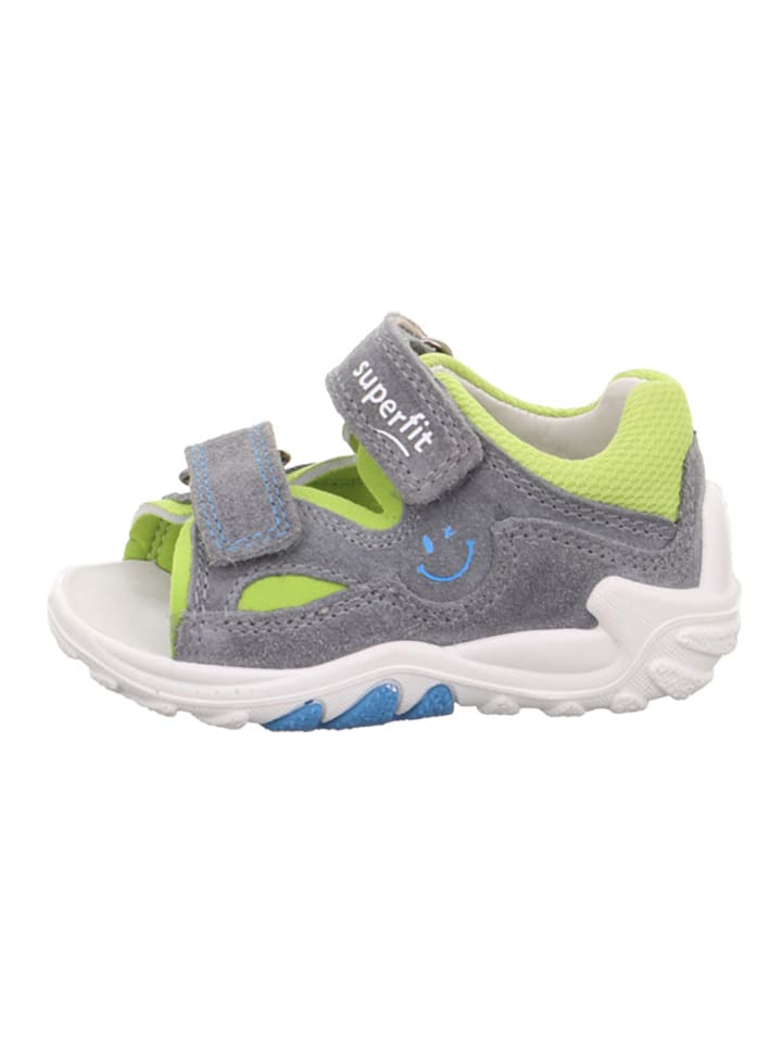 Leder-Sandalen "Flow" in Hellgrau
