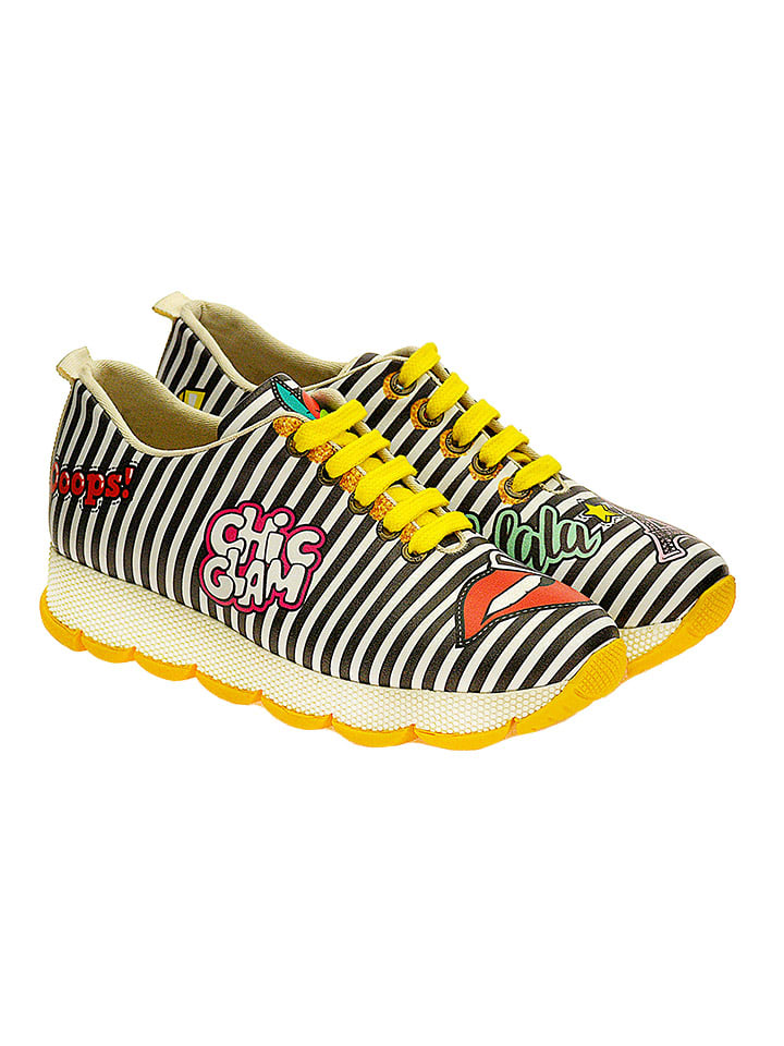 Skórzane sneakersy ze wzorem