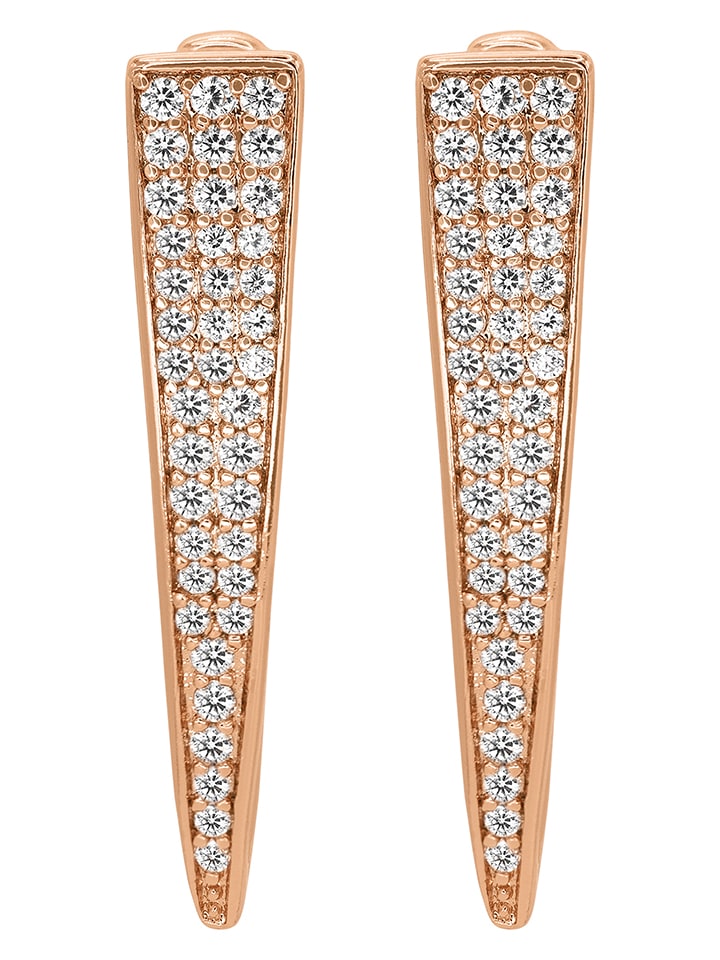 Rosévergold. Ohrringe mit Edelsteinen