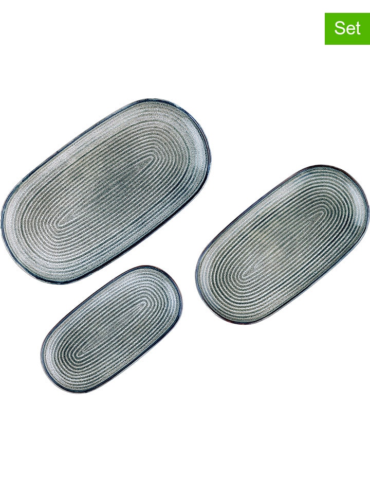 Półmiski (3 szt.) "Zen" w kolorze szarym