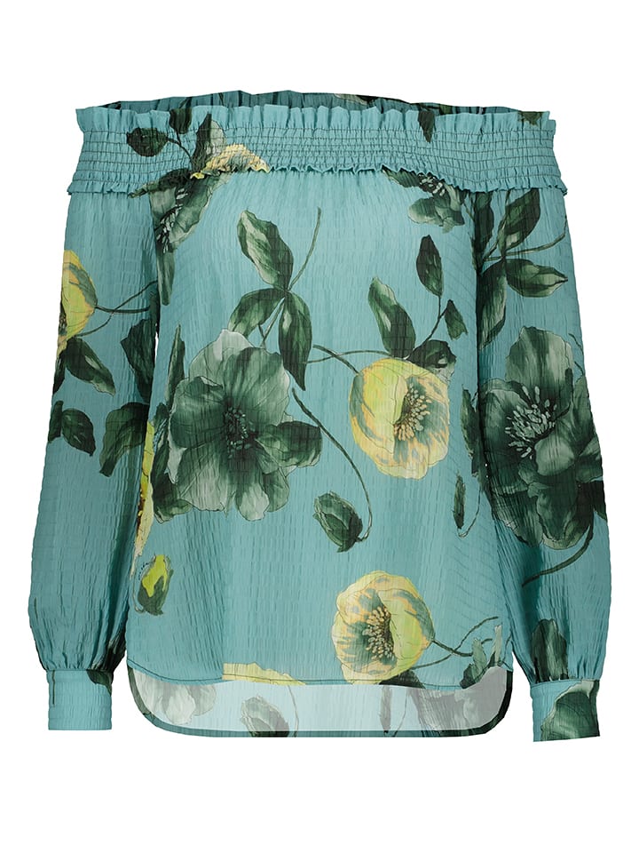 Blouse turquoise/geel