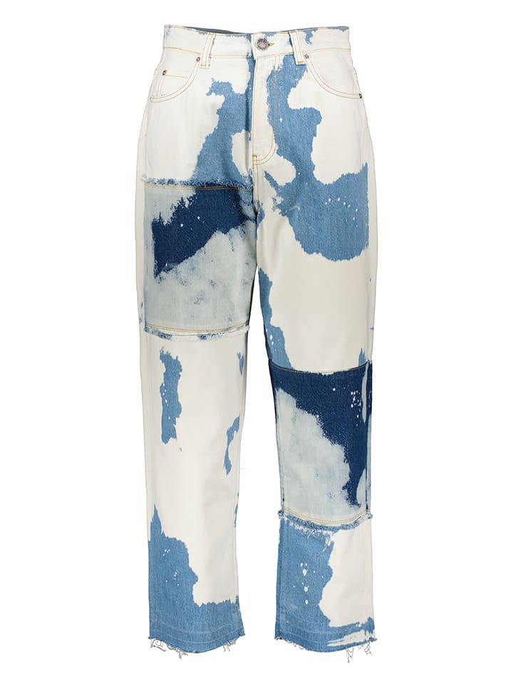Spijkerbroek - comfort fit - crème/blauw