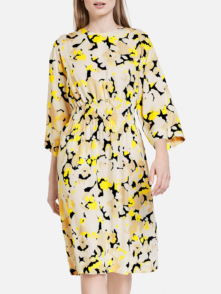 TAIFUN Jurk beige geel zwart goedkoop kopen limango