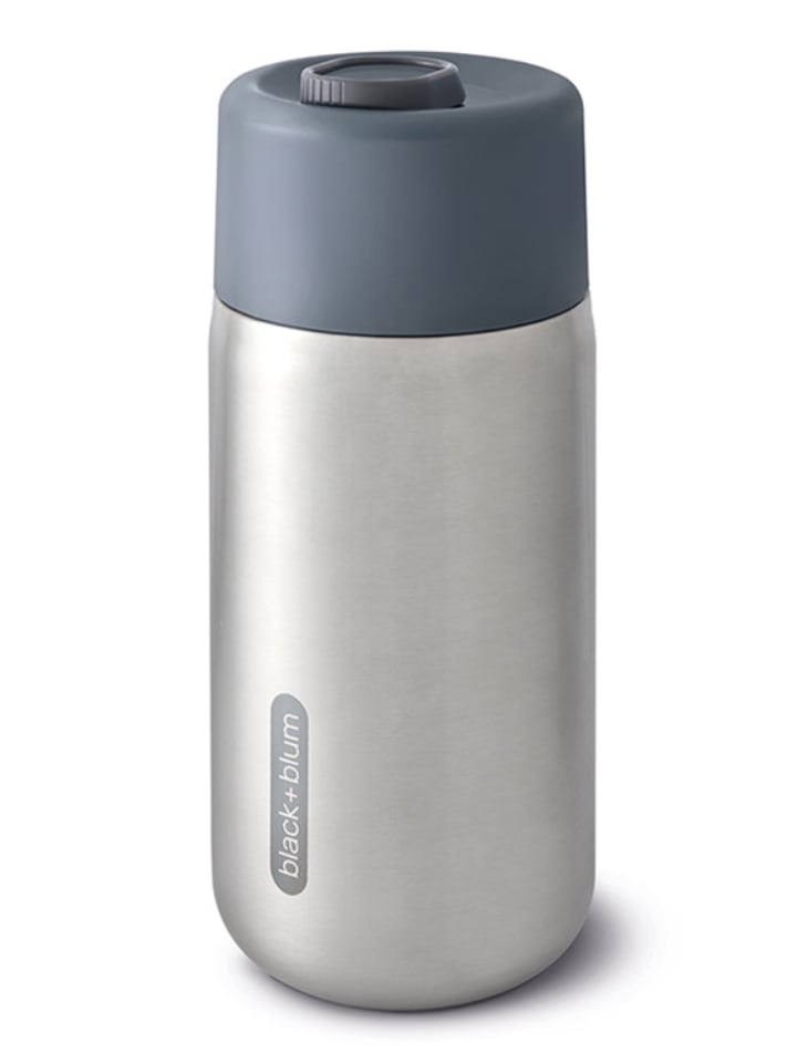 Isoleerbeker zilverkleurig/blauw - 340 ml
