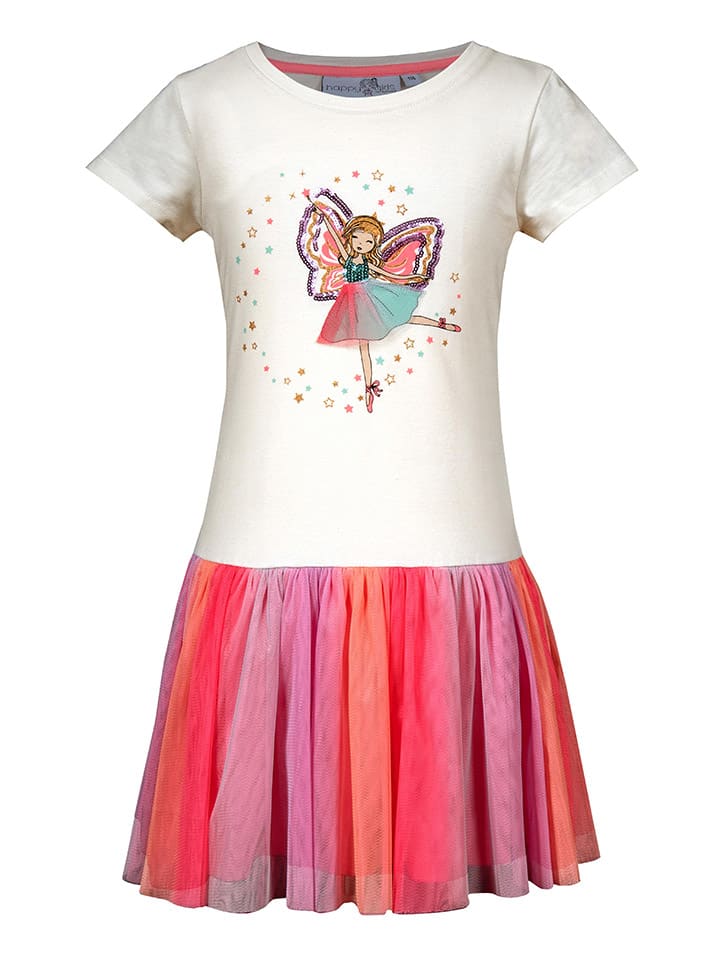 Kleid in Creme/ Bunt