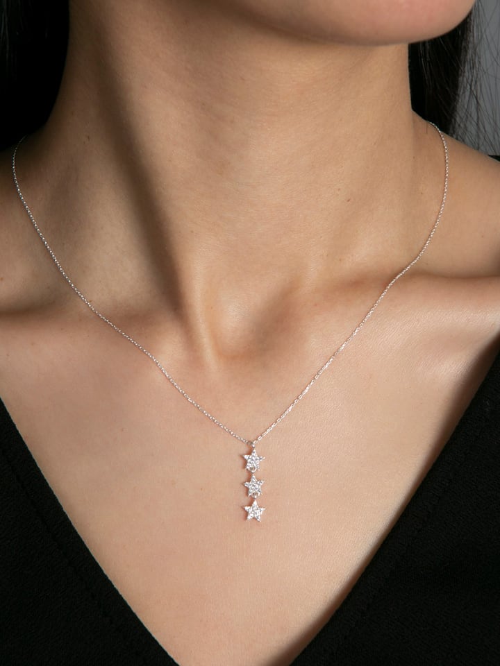 Silber-Halskette mit Anhänger - (L)43 cm