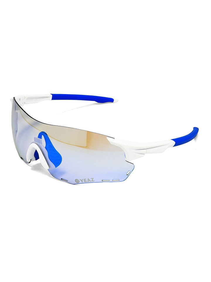 Unisex-Sportbrille "Sunelation" in Weiß-Blau/ Hellblau