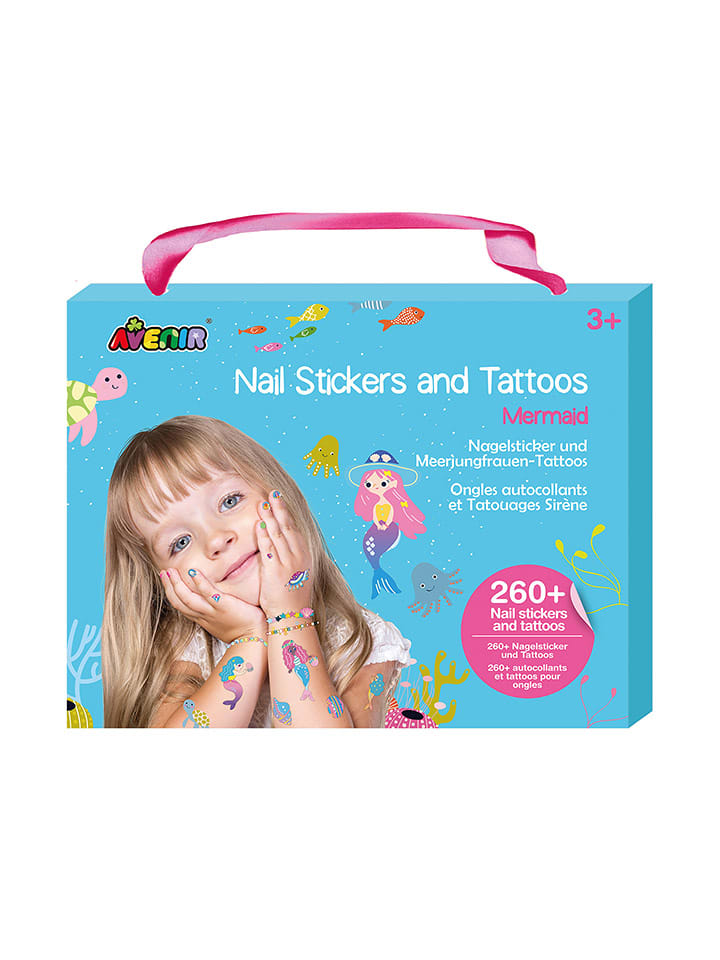 Nagelsticker- & Tattoos-Set "Meerjungfrau" - ab 3 Jahren