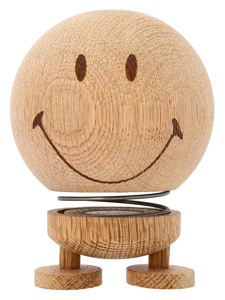 Dekofigur "Smiley M" in Eiche - (H)9,5 x Ø 8,3 cm