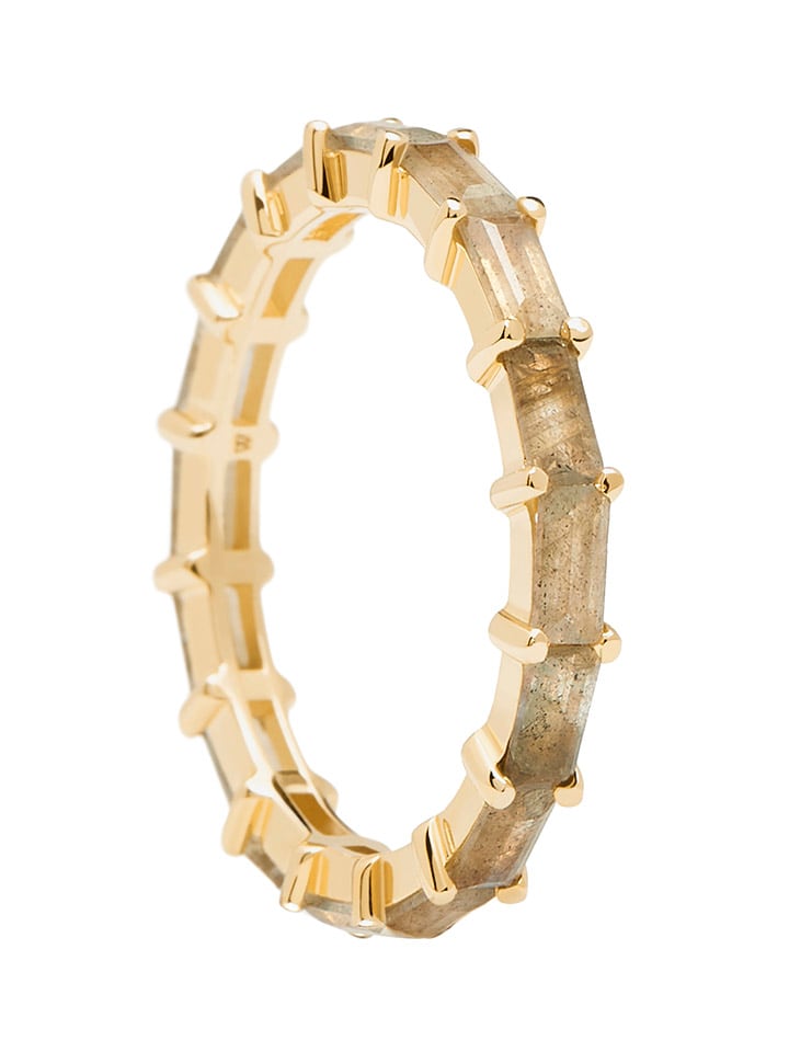 Vergold. Ring "Pistil" mit Edelsteinen