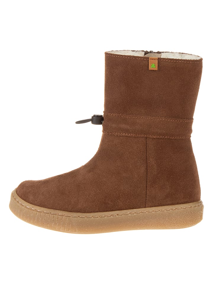 Leder-Winterstiefel in Hellbraun