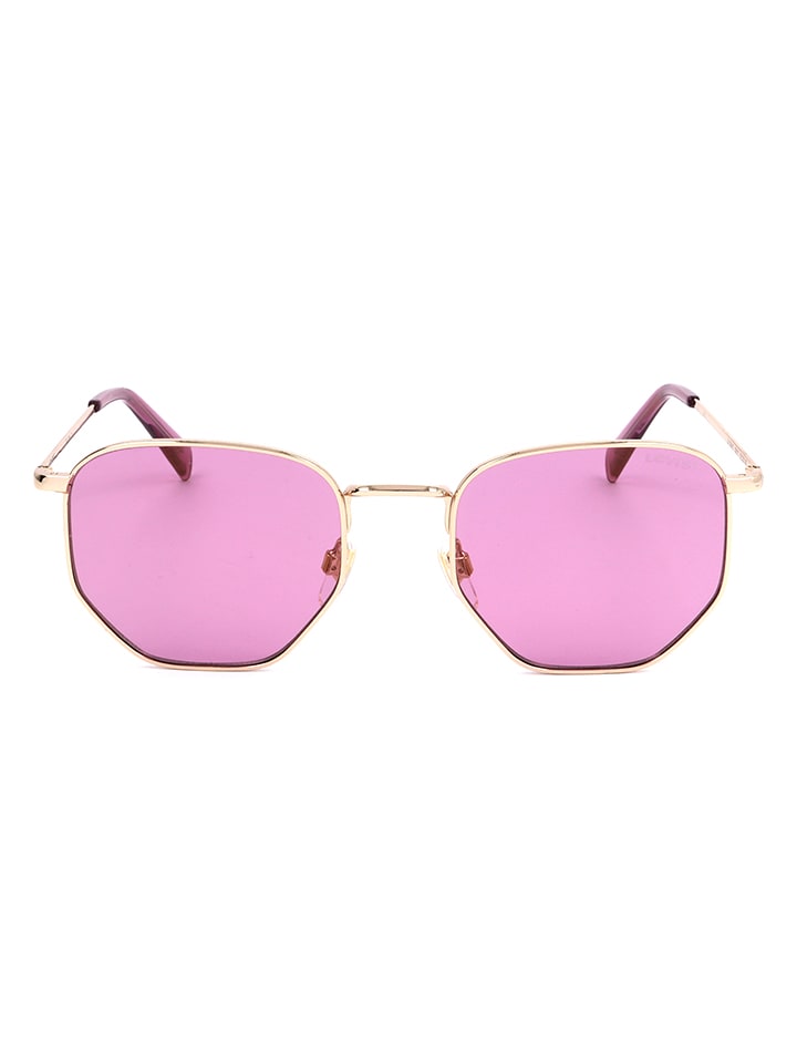 Unisex-Sonnenbrille in Gold/ Pink