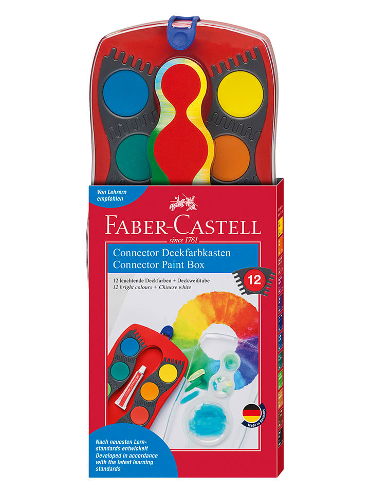 Deckfarbkasten "Connector" in Rot - 12 Farben