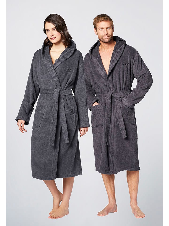 Szlafrok unisex w kolorze antracytowym