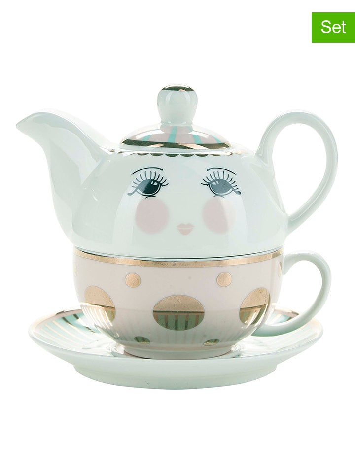 Miss Étoile 2tlg. Tea-for-one-Set in Weiß/ Rosa - (B)15,5 x (H)11 x (T)10  cm günstig kaufen | limango