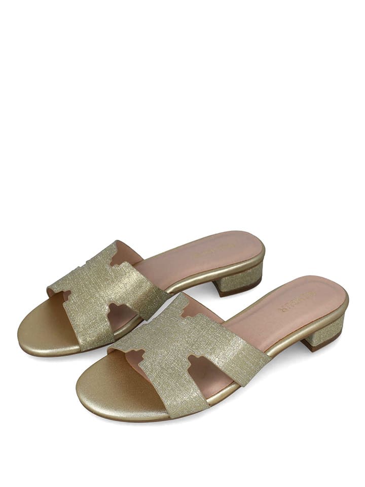 Pantoletten in Gold