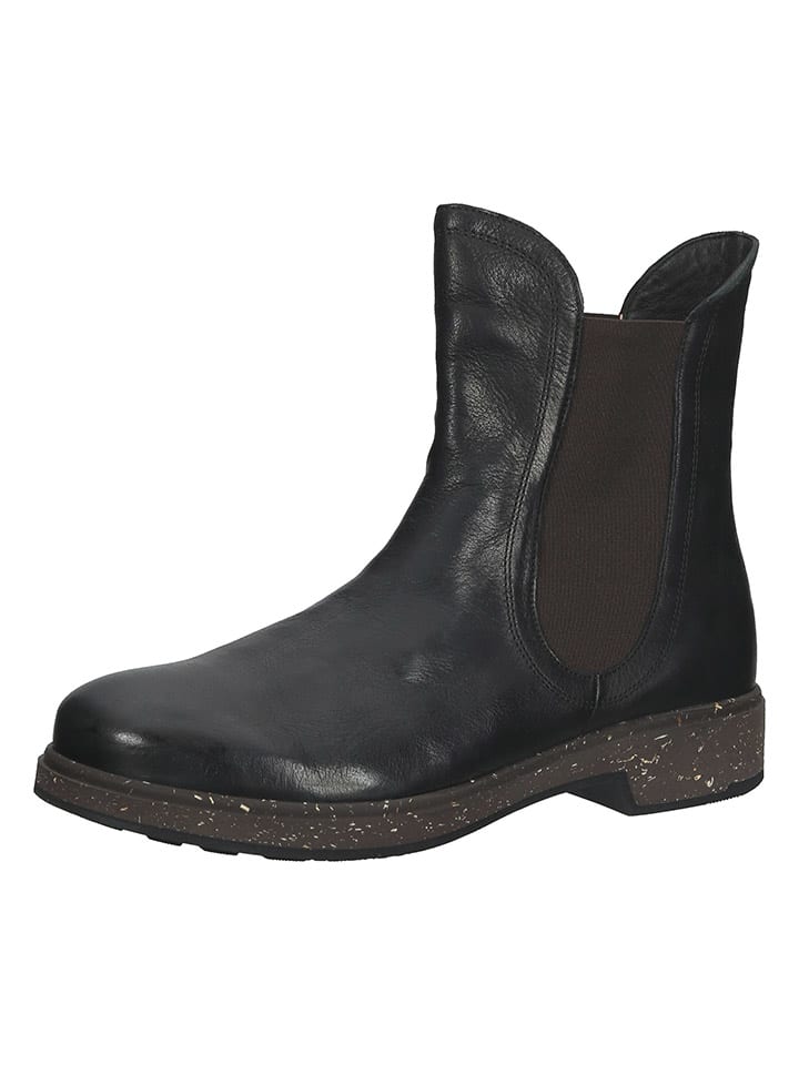 Leder-Chelsea-Boots in Schwarz