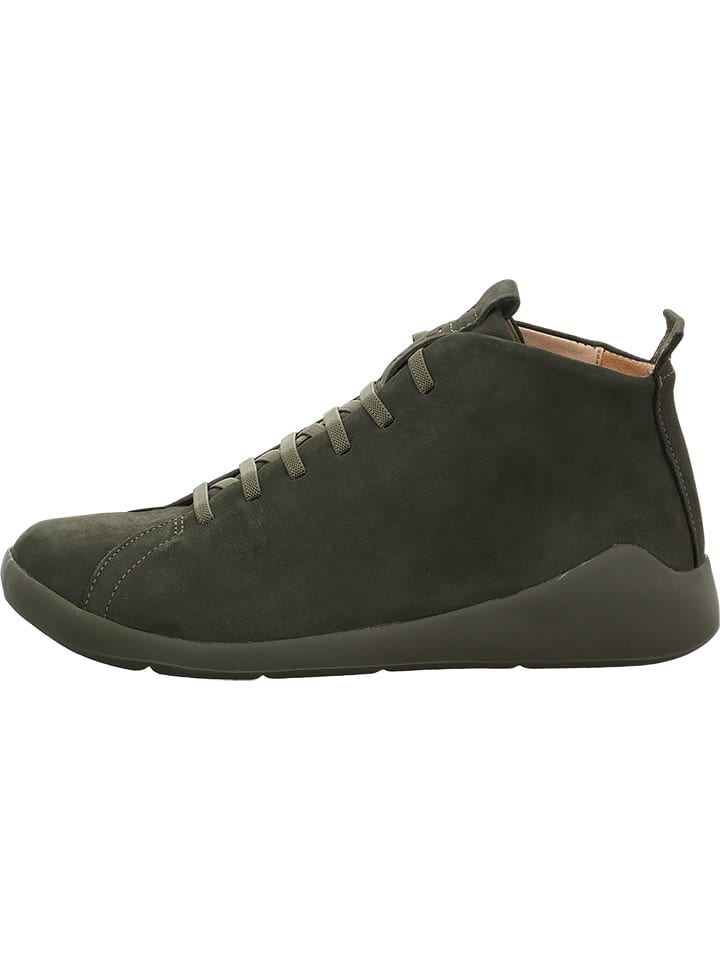 Skórzane botki w kolorze khaki