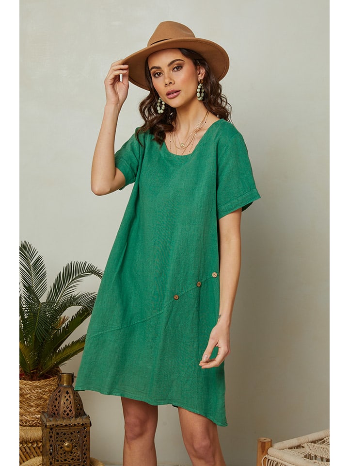 Made in italy online linnen jurk