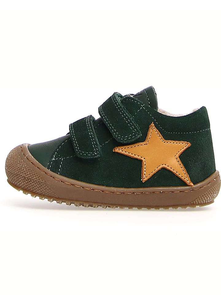 Skórzane buty "Kolde2" w kolorze zielonym do nauki chodzenia