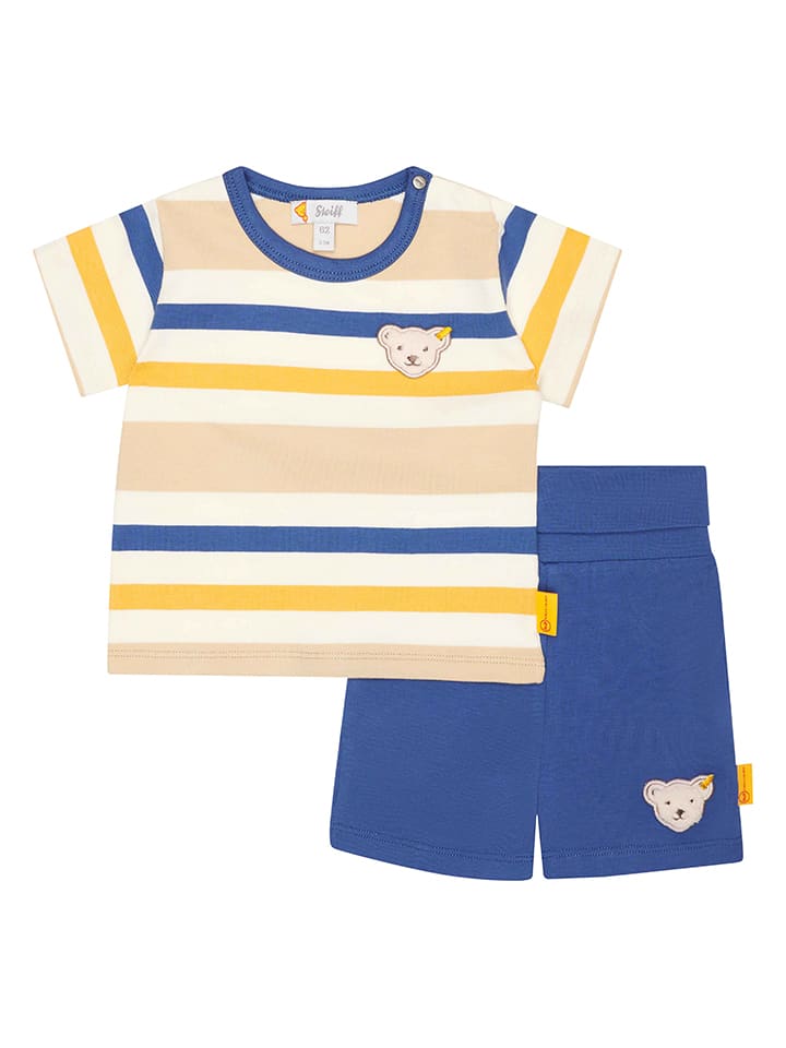 Steiff 2 delige outfit blauw geel goedkoop kopen limango