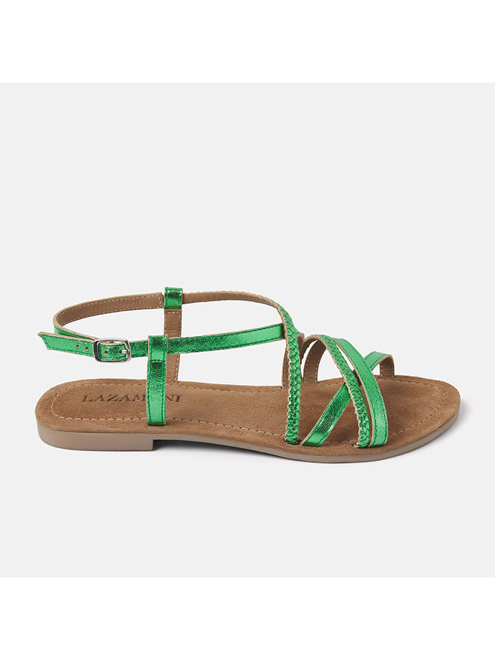 lazamani leren sandalen groen.jpg