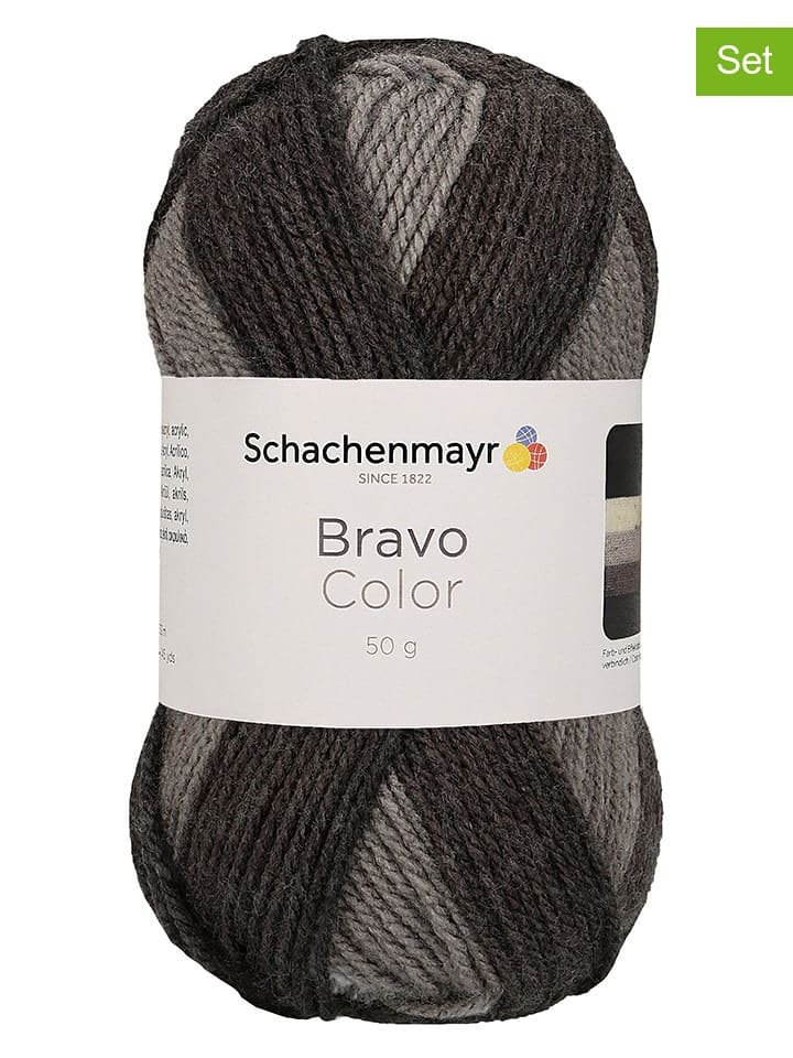 Schachenmayr since 1822 20er-Set: Kunstfasergarne Bravo Color in Grau/  Schwarz - 20x 50 g günstig kaufen