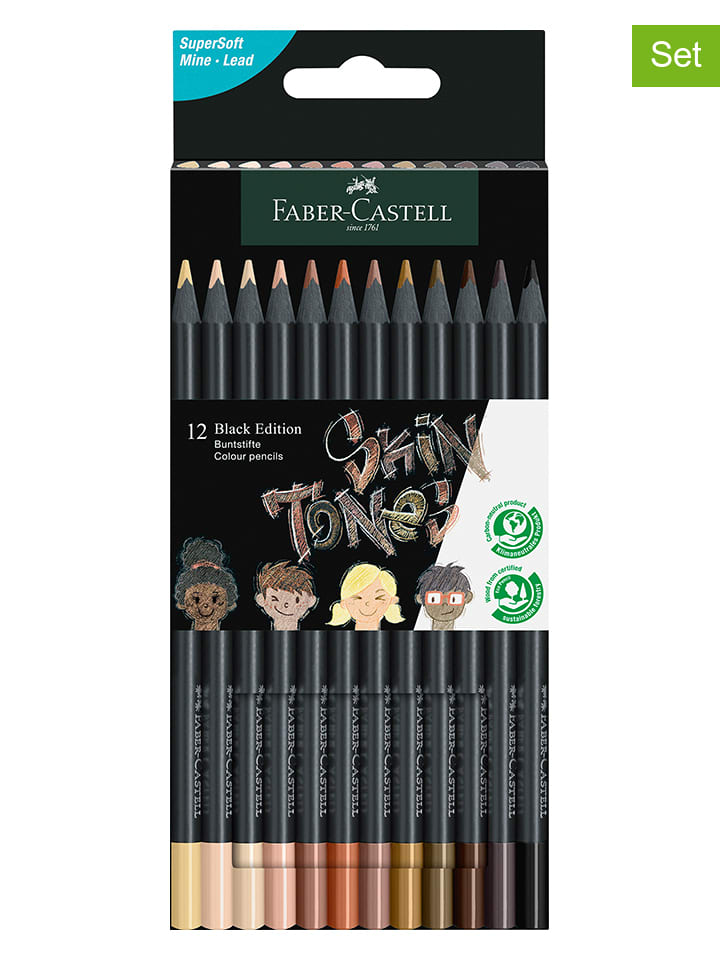 2er-Set: Buntstifte "Black Edition - Skin Tones" - 2x 12 Stück