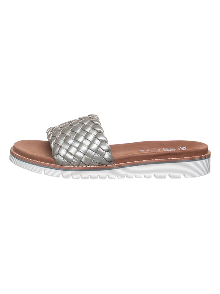 Zilverkleurige slippers sale