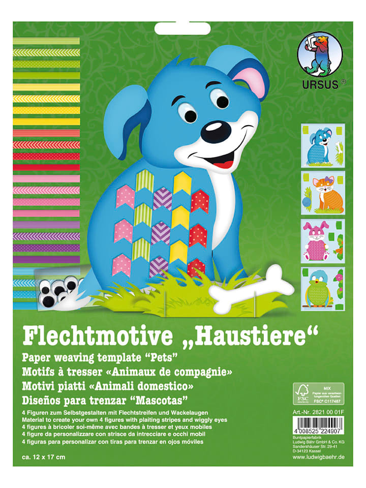 Flechtmotive-Bastelset "Haustiere" in Ohne Farbe