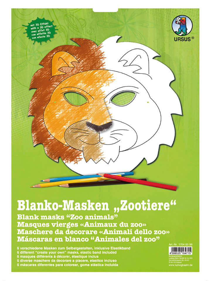 Masken-Bastelset "Zootiere"