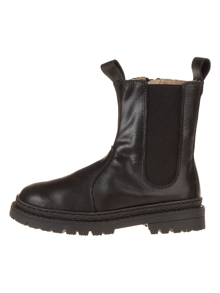 Leder-Boots in Schwarz