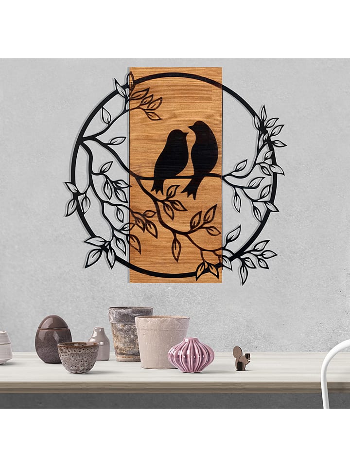 Wanddekor "Birds in love" - (B)58,5 x (H)59,5 cm