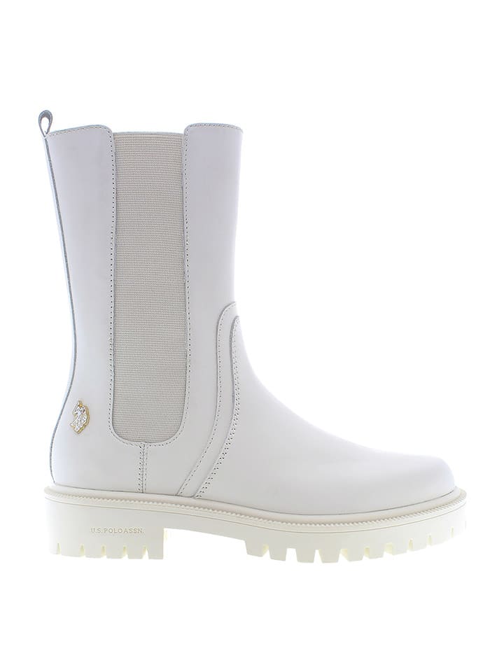 U.S. Polo Assn. Leder Chelsea Boots in WeiB gunstig kaufen limango