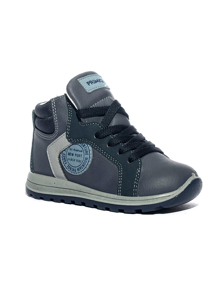 Leder-Sneakers in Dunkelblau