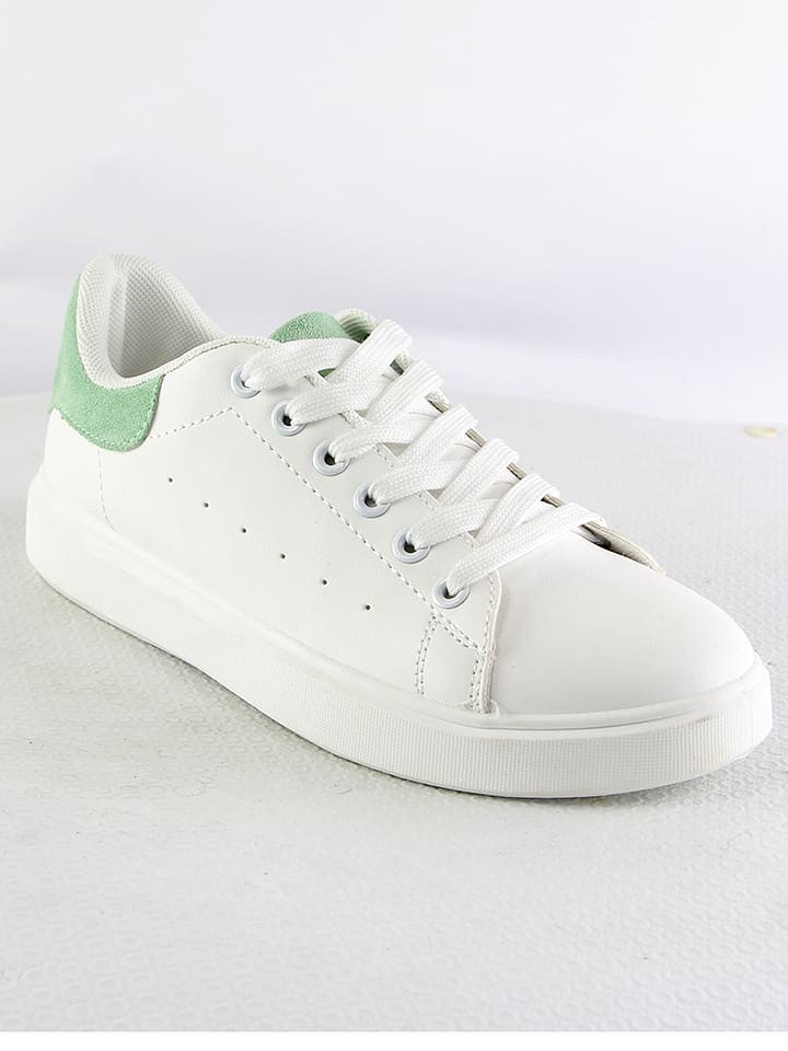 Sneakersy w kolorze biało-zielonym